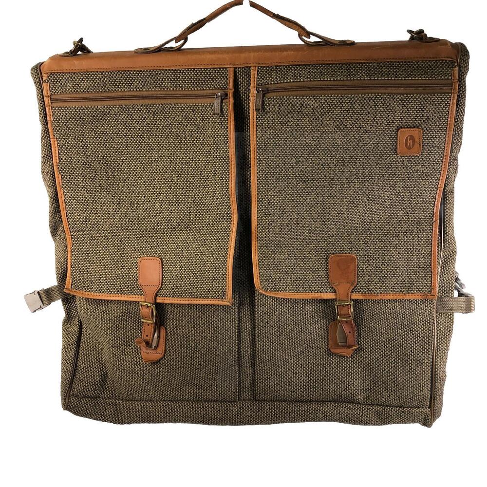 Vintage Tweed Hartmann Hanging Garment Bag w/Suit Slip Cover